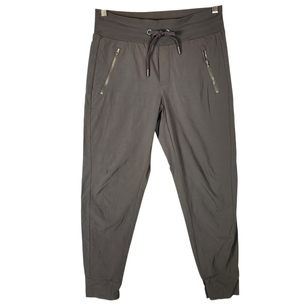 Athleta Trekkie North Joggers 4 Olive Green Ripstop Nylon Travel Hiking